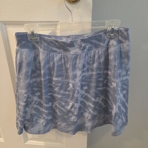 Travis Mathew Light Blue Tie-Dye Mini Skirt